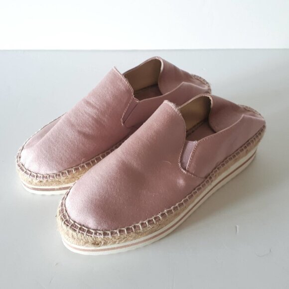 EUC Zara blush pink satin effect slip on espadrille style shoes, US 6 - Picture 7 of 16